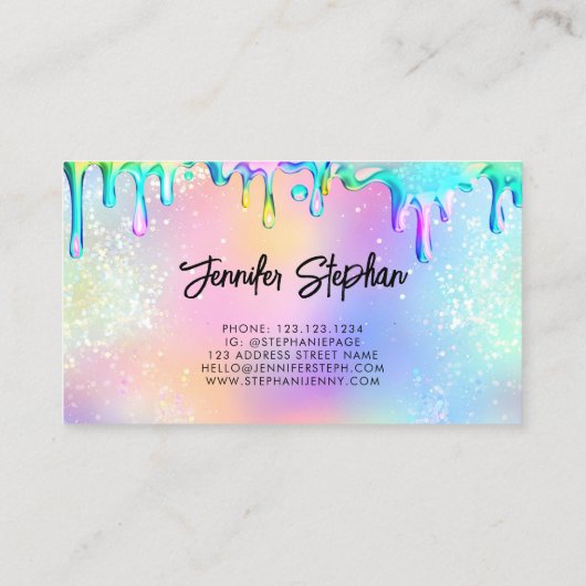 Glitter Poolse weekmaker voor holografisch gebruik Visitekaartje (Achterkant)