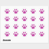 Glitter pootafdruk klassieke ronde sticker (Vel)