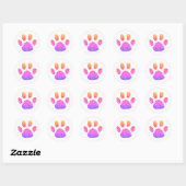Glitter pootafdruk klassieke ronde sticker (Vel)