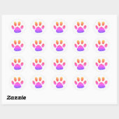 Glitter pootafdruk klassieke ronde sticker (Vel)