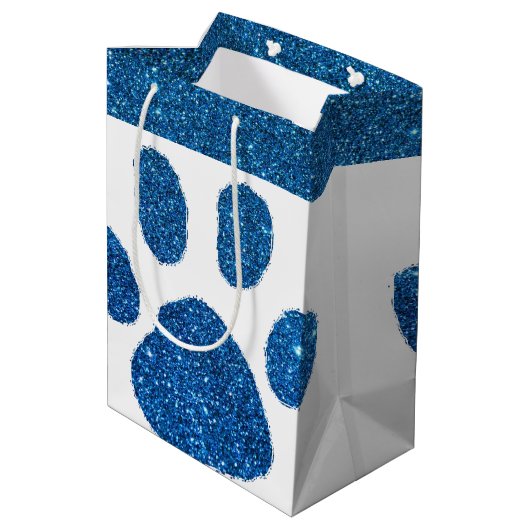 Glitter pootafdruk  medium cadeauzakje (Achterkant Gekanteld)
