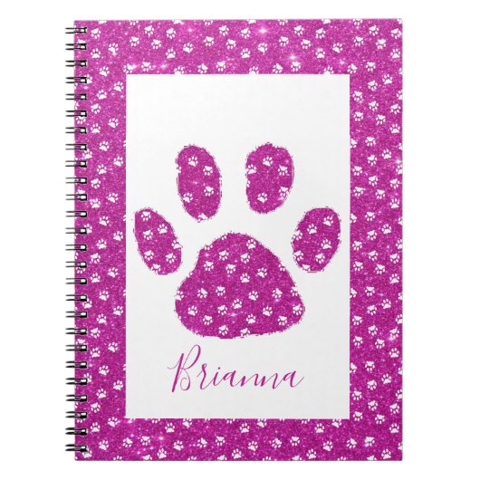 Glitter pootafdruk notitieboek (Voorkant)