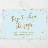 Glitter Pop het als ze Baby shower Pop Sparkling Wijnetiket (Enkel label)