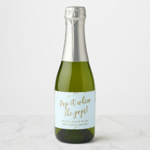 Glitter Pop het als ze Baby shower Pop Sparkling Wijnetiket