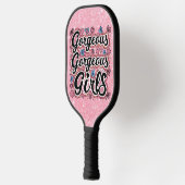 Glitter prachtige meisjes doodle pickleball paddle (Links)