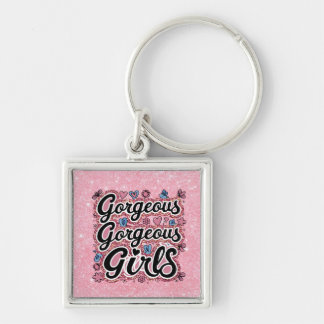 Glitter prachtige meisjes doodle sleutelhanger