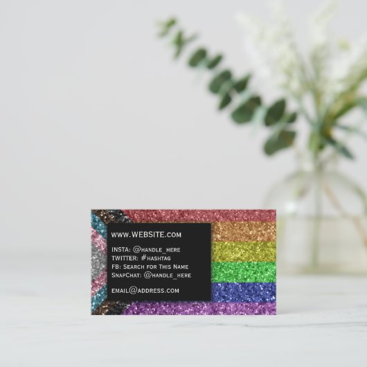 Glitter Preschool Leraar Professor LGBT Gay Pride Visitekaartje (Staand voorkant)