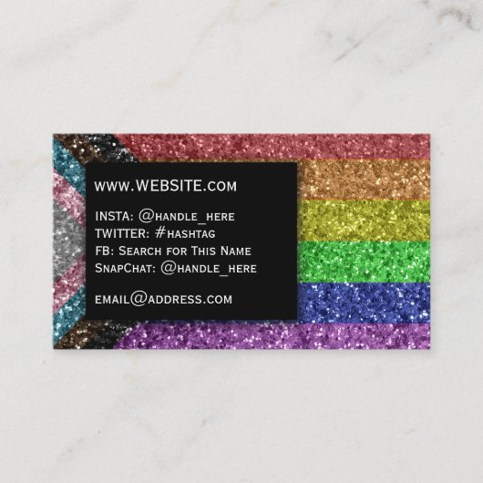 Glitter Preschool Leraar Professor LGBT Gay Pride Visitekaartje (Voorkant)