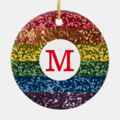 Glitter Pride Rainbow Sparkle Keramisch Ornament (Achterkant)
