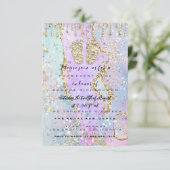Glitter Princes Girl Baby Holograaf Kaart (Staand voorkant)