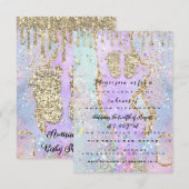 Glitter Princes Girl Baby Holograaf Kaart (Voorkant / Achterkant)