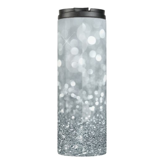 Glitter Princess Silver Sparkle Glamour Thermosbeker (Achterkant)