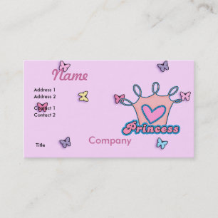 Glitter Prinses Ontwerp Visitekaartje