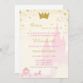 Glitter Prinses Verjaardag Uitnodiging (Voorkant / Achterkant)