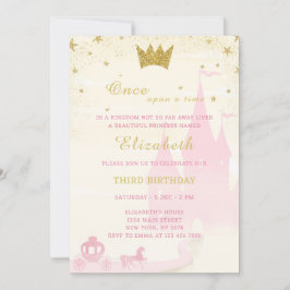 Glitter Prinses Verjaardag Uitnodiging