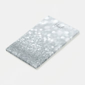 Glitter Prinses Zilveren Glans Glamour  Post-it® Notes (Schuin)