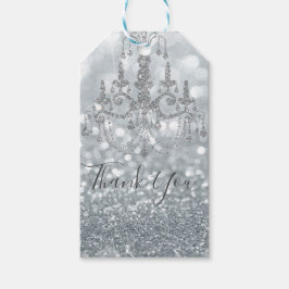 Glitter Prinses Zilveren Sparkle Glamour Cadeaulabel