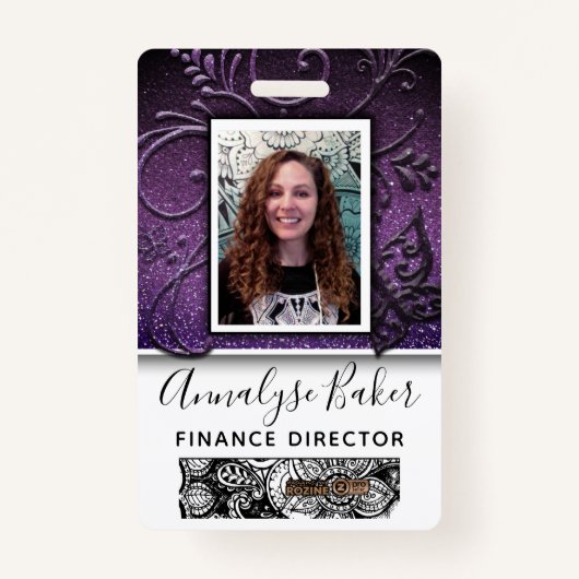  Glitter Professional CNA Zuster Fotonaam Badge (Voorkant)