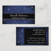 Glitter Professioneel Vervangende Preschool Lerare Visitekaartje (Voorkant / Achterkant)