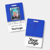 Glitter Professionele Bedrijfsmedewerker Foto Naam Badge (Voor- en achterkant)
