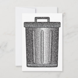 Glitter prullenbak bedankkaart