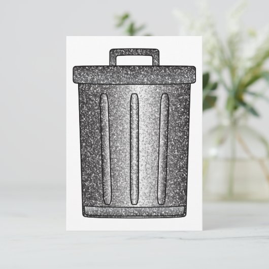 Glitter prullenbak bedankkaart (Staand voorkant)