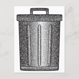 Glitter prullenbak briefkaart