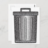 Glitter prullenbak briefkaart (Voorkant / Achterkant)