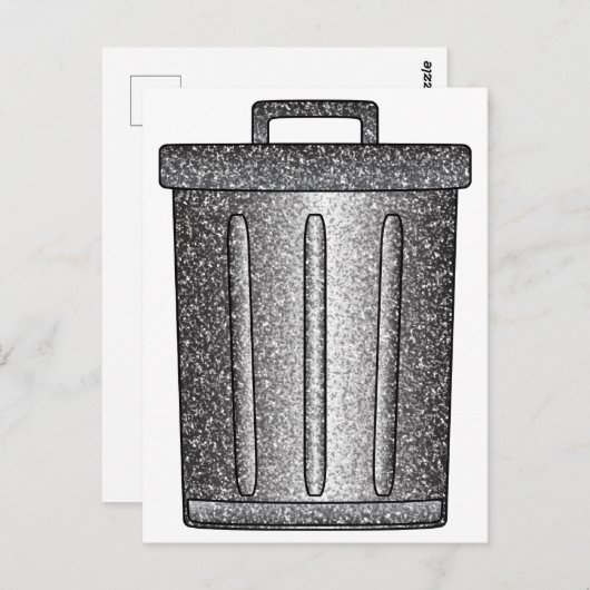Glitter prullenbak briefkaart (Voorkant / Achterkant)