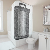Glitter prullenbak douchegordijn (In situ)
