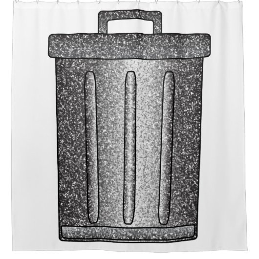 Glitter prullenbak douchegordijn (Voorkant)