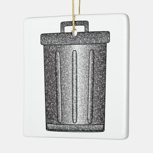 Glitter prullenbak keramisch ornament (Links)