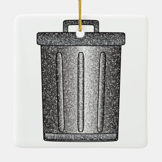 Glitter prullenbak keramisch ornament (Achterkant)