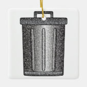 Glitter prullenbak keramisch ornament (Voorkant)