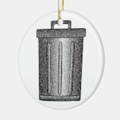 Glitter prullenbak keramisch ornament (Links)