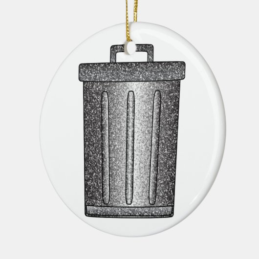 Glitter prullenbak keramisch ornament (Links)