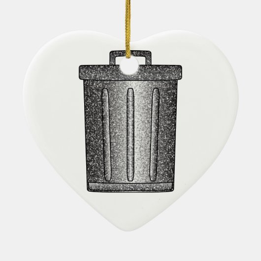 Glitter prullenbak keramisch ornament (Achterkant)