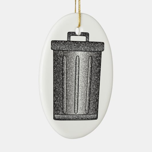 Glitter prullenbak keramisch ornament (Rechts)