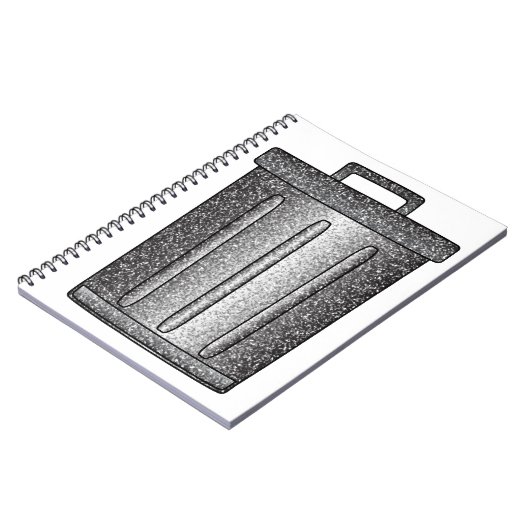 Glitter prullenbak notitieboek (Linkerzijde)