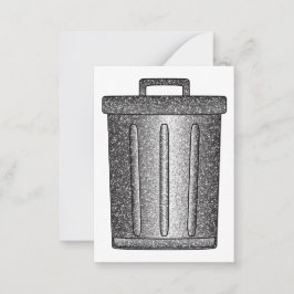 Glitter prullenbak notitiekaartje