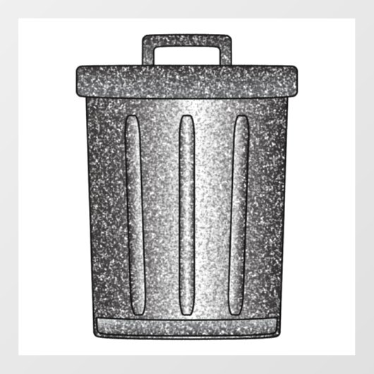 Glitter prullenbak raamsticker (Vel)