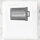 Glitter prullenbak rechthoekige sticker (Tas)