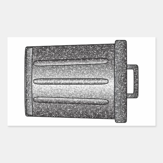 Glitter prullenbak rechthoekige sticker (Voorkant)