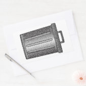 Glitter prullenbak rechthoekige sticker (Envelop)