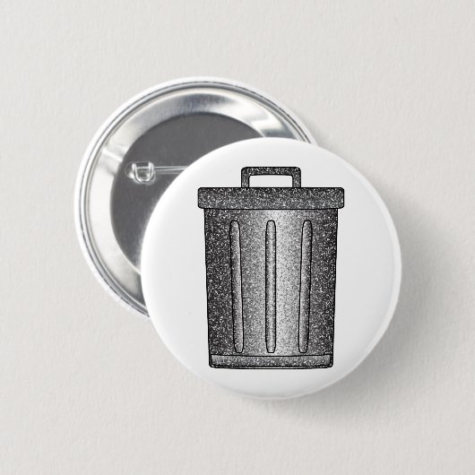 Glitter prullenbak ronde button 5,7 cm (Voorkant /achterkant)
