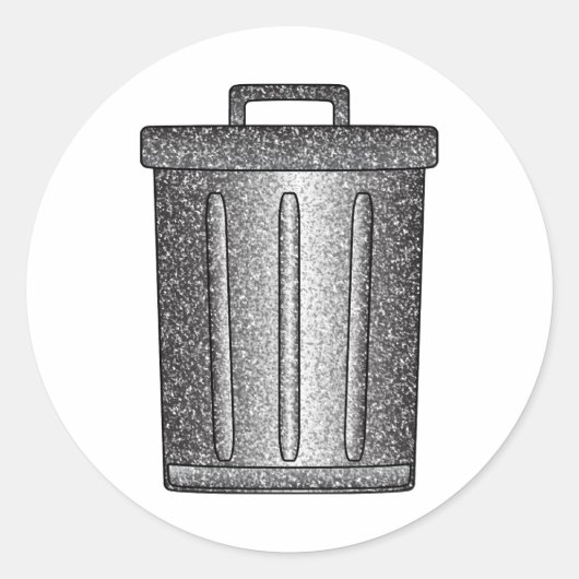 Glitter prullenbak ronde sticker (Voorkant)