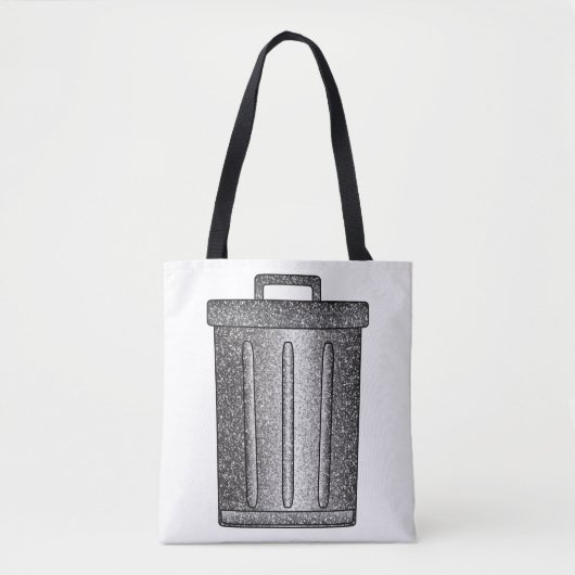 Glitter prullenbak tote bag (Voorkant)