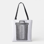 Glitter prullenbak tote bag (Achterkant)