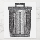 Glitter prullenbak wijn etiket (Enkel label)