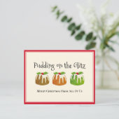 Glitter Pudding-kerstkaart Feestdagenkaart (Staand voorkant)